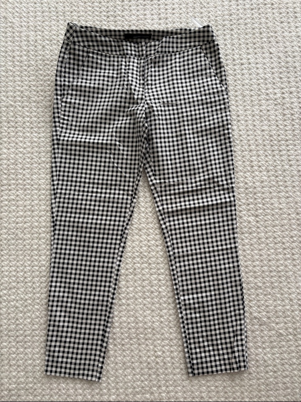 Amanda+Chelsea Black & White Gingham Skinny Pants 2